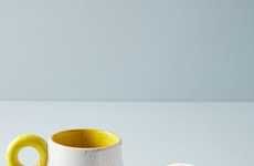 Shapely Speckled Stoneware Mugs