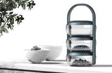 Stacked Food Storage Towers