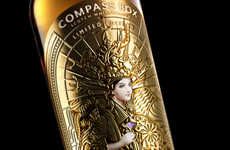 Gilded Iconographic Whiskey Bottles