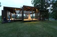 Latticed Wooden Dance Pavilions