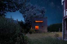 Cube-Shaped Tiny Black Cabins