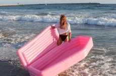 Pink Coffin-Shaped Pool Floats