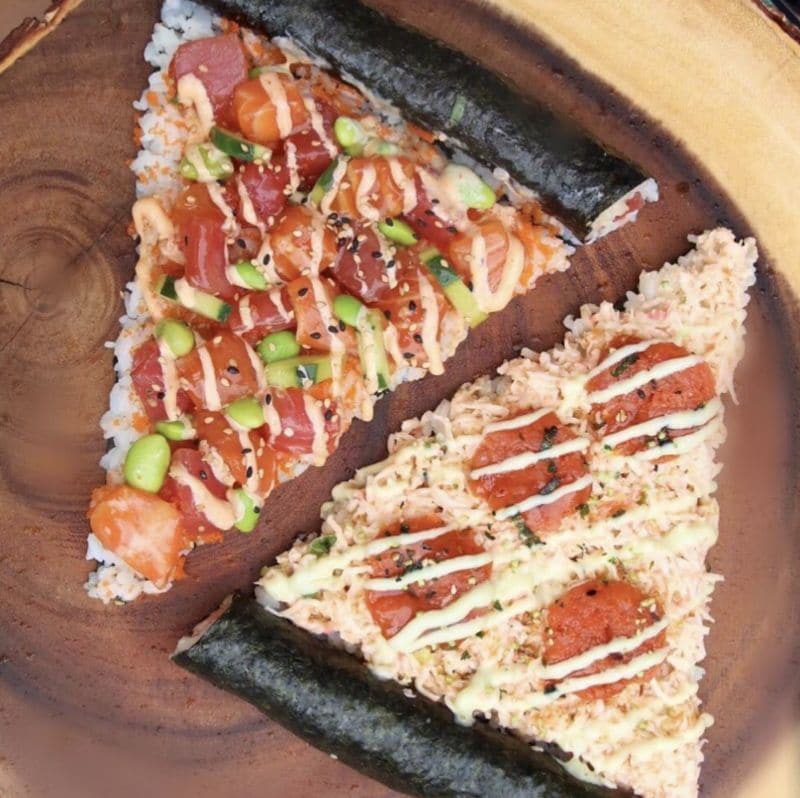 Seaweed-Crusted Sushi Pizzas