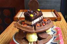 Peanut Butter Waffle Towers