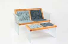 Floating Multi-Material Loveseats