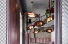 Dust Pink-Accented Bar Interiors