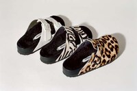 Animal-Printed Furry Slip-Ons Image 5