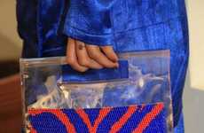 Hand-Beaded Transparent Shoppers