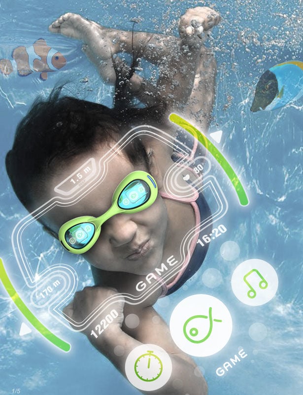 Connected Multimedia Swim Goggles