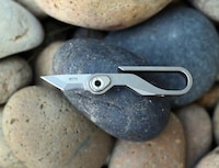 Stonewashed Titanium Knife Keychains Image 6