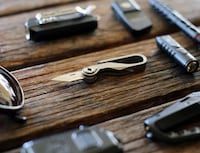 Stonewashed Titanium Knife Keychains Image 8
