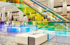 Striking Iridescent Glass Escalators