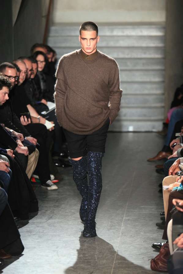 Glittery Thigh High Male Boots Givenchy Gets Men on Over the Knee Footwear