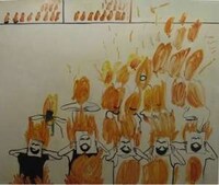Clustered People Painting Image 5
