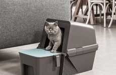 Flipping Self-Cleaning Litter Boxes