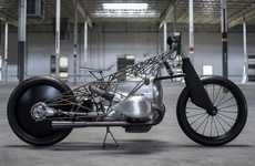 Skeletal Vintage Engine Motorcycles