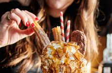 Churro-Topped Cereal Milkshakes