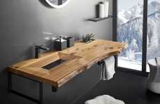 Naturalistic Wooden Washbasins