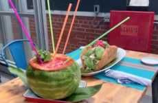 Hollowed-Out Watermelon Margaritas