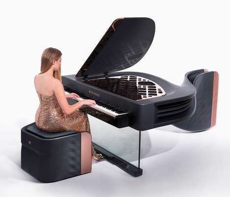 Futuristic Carbon Fiber Pianos