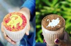 Stenciled Disney Character Milkshakes