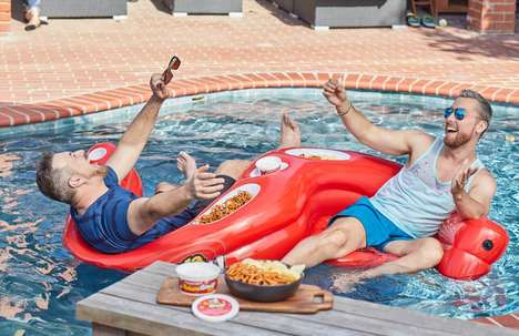 Dip-Holding Pool Float Giveaways