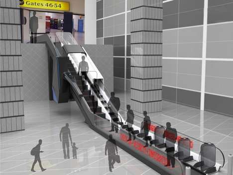 Security-Integrated Airport Escalators