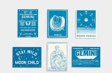 Vintage-Themed Astrology Cards