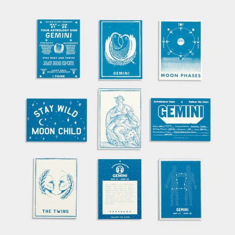 Vintage-Themed Astrology Cards