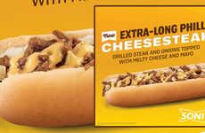 Elongated Philly Cheesesteak Sandwiches