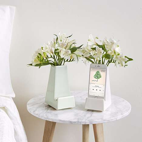Integrated Smartphone Stand Vases