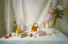 Pink Crocodile-Patterned Bags
