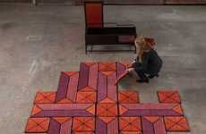 Geometric Shapeshifting Floor Rugs