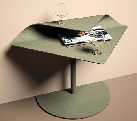 Folded Wave-Inspired Side Tables
