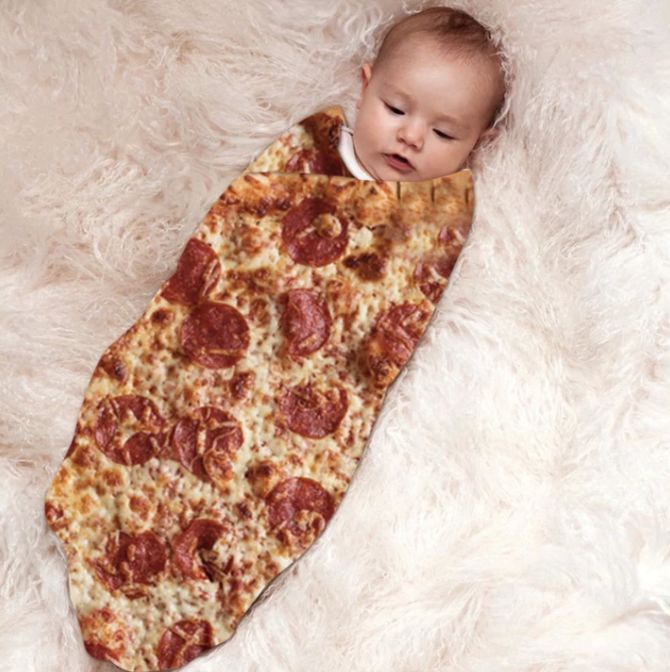 I only want to wrap up in this cozy pepperoni pizza blanket from now on