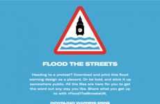 Flood Warning Protest Signage