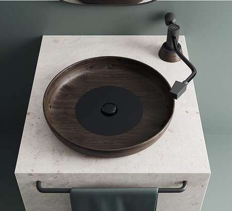 Record Player-Inspired Sinks