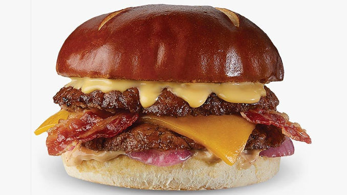 Meaty Pretzel Bun Burgers