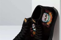 Floral Skull-Graphic Sneakers Image 2