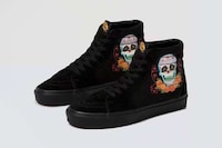 Floral Skull-Graphic Sneakers Image 3