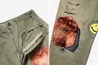 Patchwork-Centric Highwaist Pants Image 3