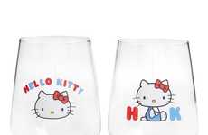 Cartoon Kitty Wine Glasses