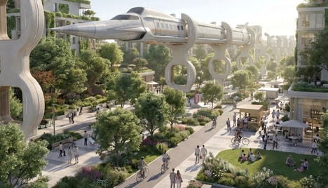 Futuristic Elevated Train Lines
