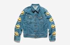Smiley-Adorned Western Denim Jackets