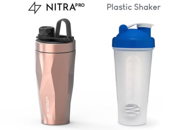 Hygienic Steel Supplement Holders : stainless steel protein shaker