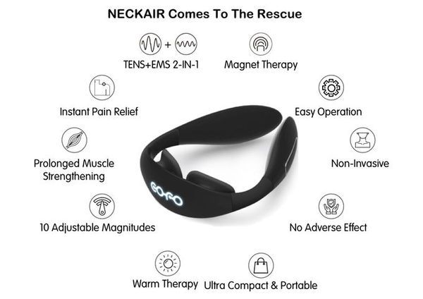 NECKAIR: Portable Neck Muscle Massager and Warmer
