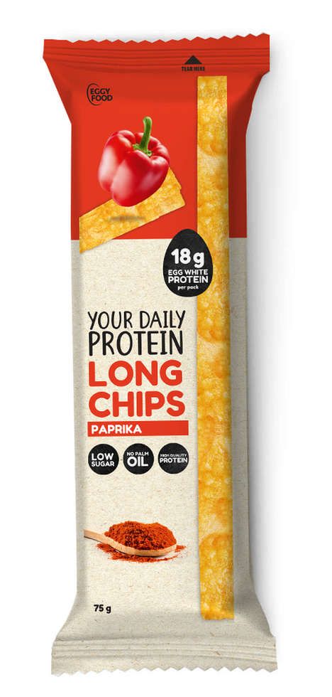 Elongated Protein Crisps