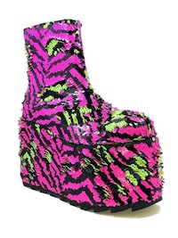 Vibrant Zebra Print Footwear Image 3