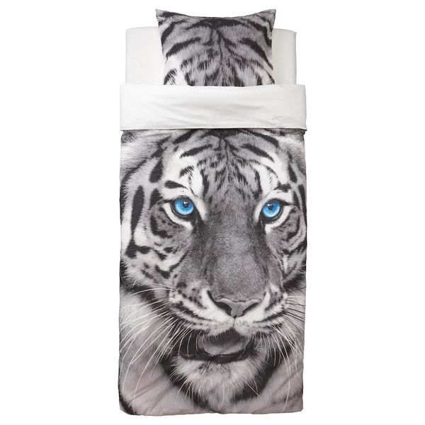 Photographic Bedding Collections : IKEA IKEA URSKOG Tiger, Blue Duvet cover and
