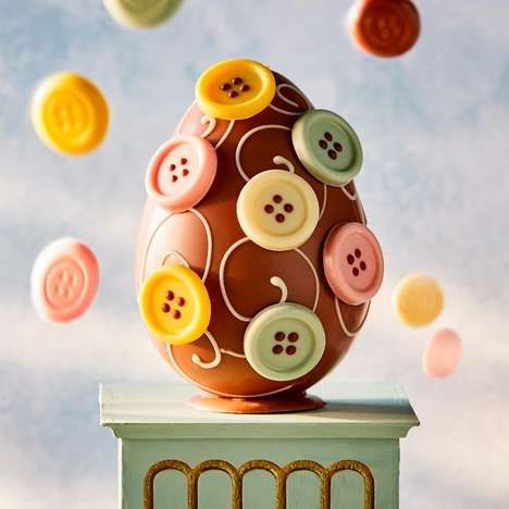 Button-Adorned Easter Eggs